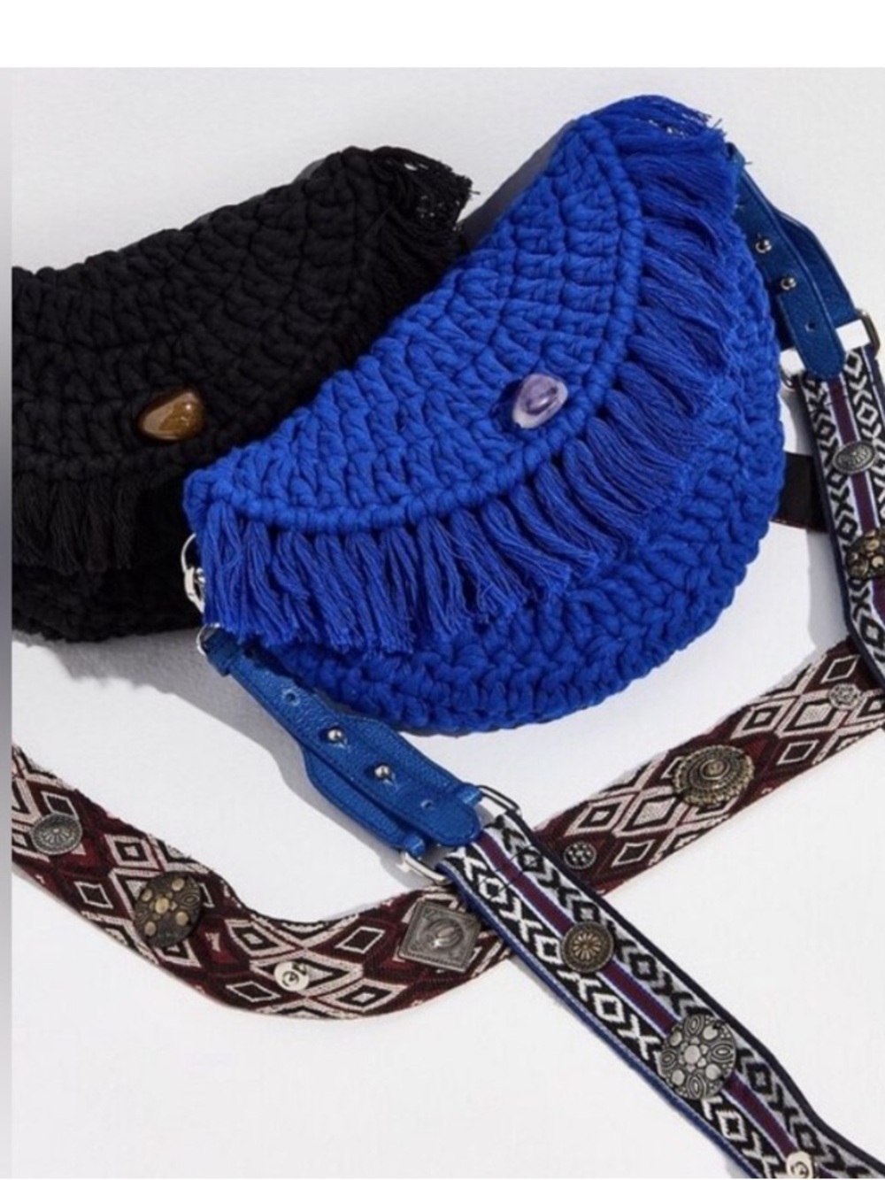 Free People Macrame Moon Crossbody Purse